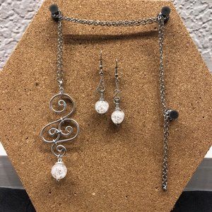 Handmade Earring & Necklace Silver Set